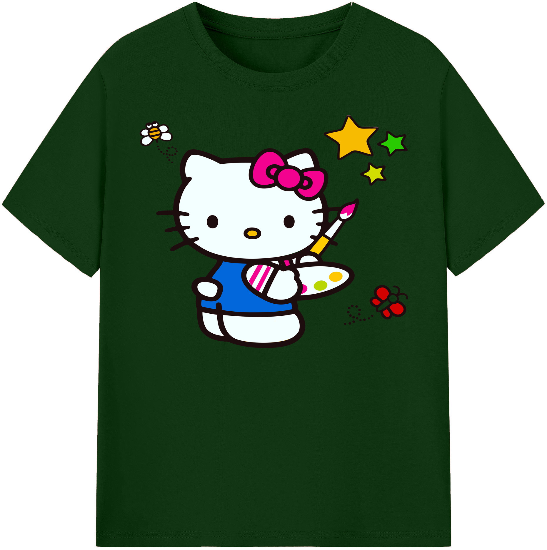 （画像用） Hello Kitty ハローキティ 綿100％半袖Tシャツ（フロントプリント）